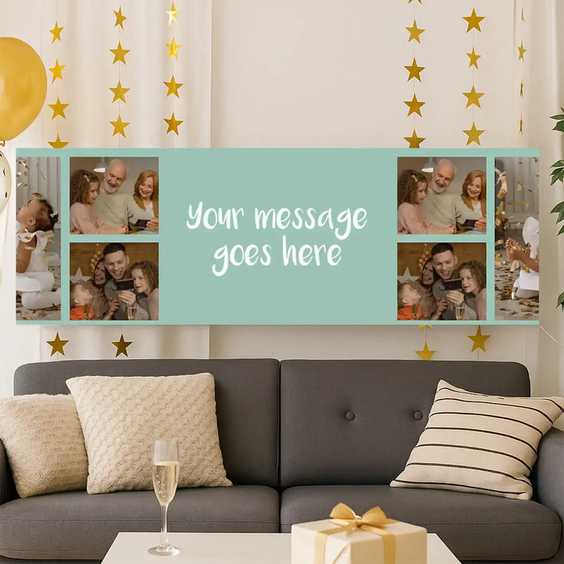 Coloured Collage Personalised Party Banner Personalised Banner