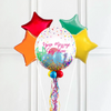 Personalised Bubble Balloon in a Box - Colourful Dots 4 Extra Balloons Personalised Balloons