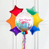 Personalised Bubble Balloon in a Box - Colourful Dots 6 Extra Balloons Personalised Balloons