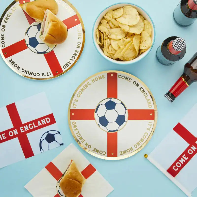 Come on England Foiled Paper Plates (x8) Summer