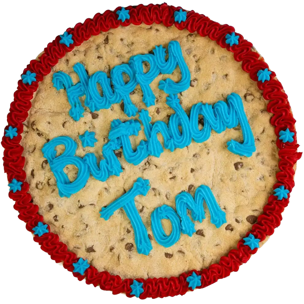 Giant Personalised Cookie Blue & Red Cookies & Cones