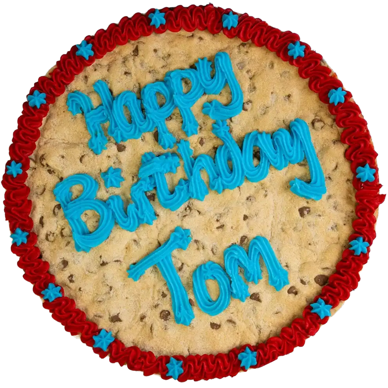 Giant Personalised Cookie Blue & Red Cookies & Cones