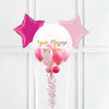 Personalised Bubble Balloon in a Box – Cotton Candy Mini Balloons 2 Extra Balloons Personalised Balloons