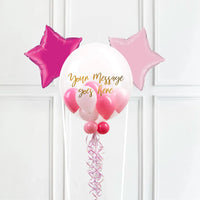 Personalised Bubble Balloon in a Box – Cotton Candy Mini Balloons 2 Extra Balloons Personalised Balloons