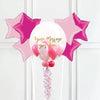 Personalised Bubble Balloon in a Box – Cotton Candy Mini Balloons 6 Extra Balloons Personalised Balloons
