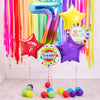 Deluxe Personalised Balloon Bunch - 7th Birthday Rainbow Personalised Balloons