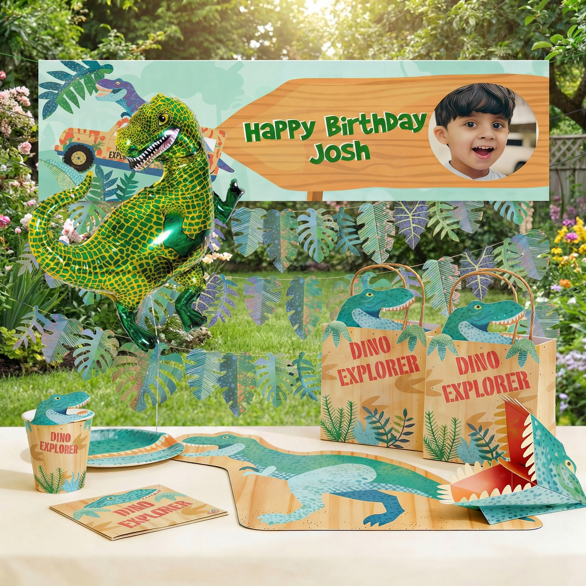 Dino Explorer - Personalised Party in a Box Party Pieces