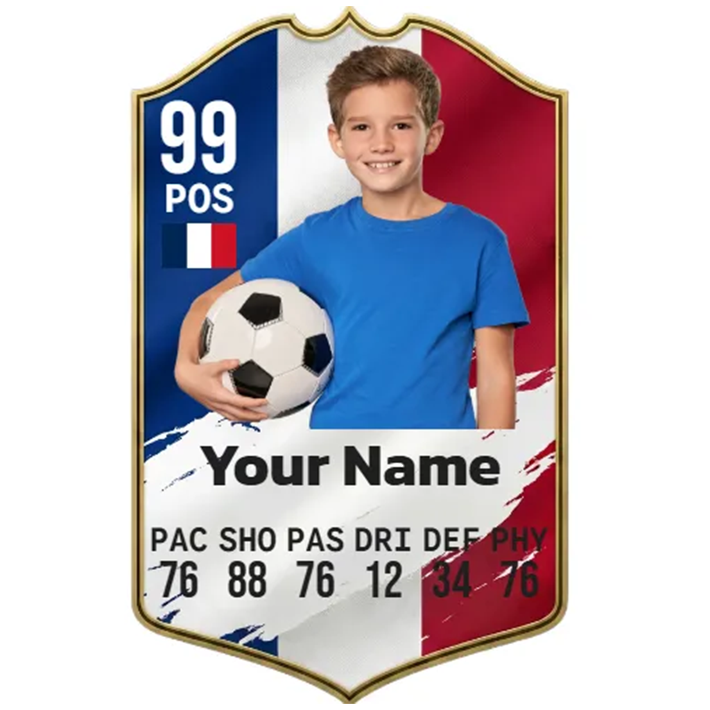 Personalised Football Player Card - Come on France! Monster Parties