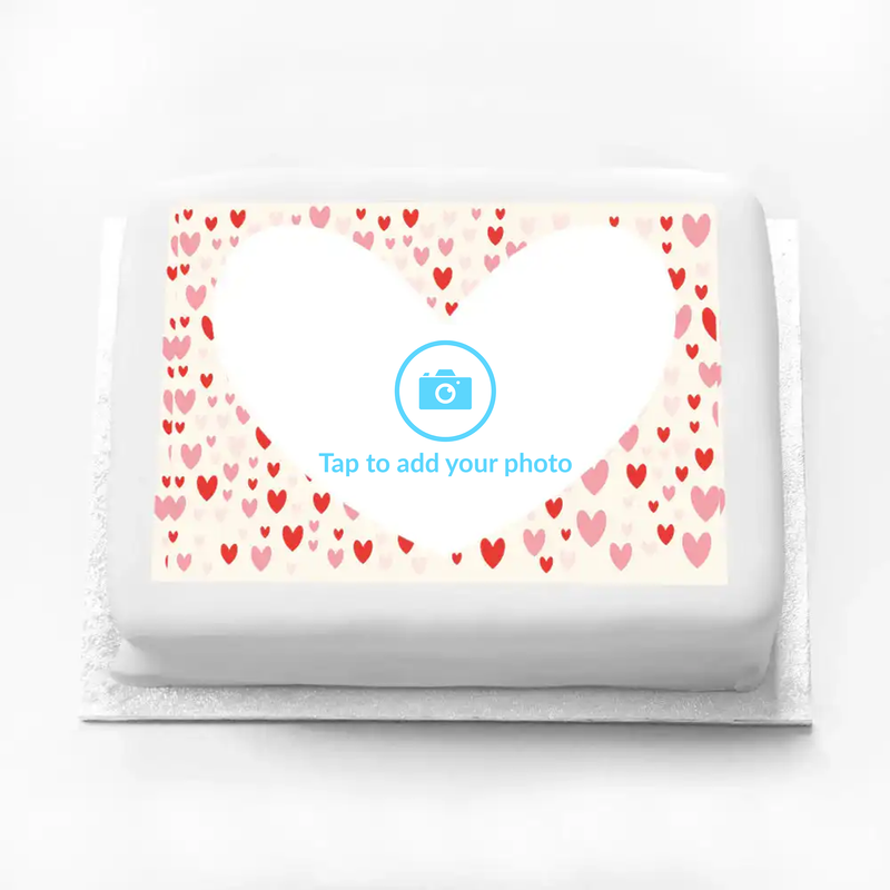 Personalised Photo Cake - Heart Confetti Personalised Cake