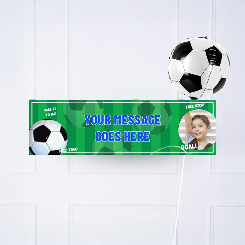 Football Mania Personalised Party Banner Blue