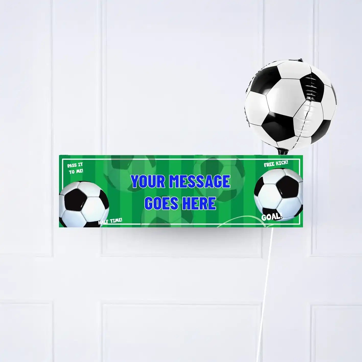 Football Mania Personalised Party Banner Blue No Yes add balloon Personalised Banner