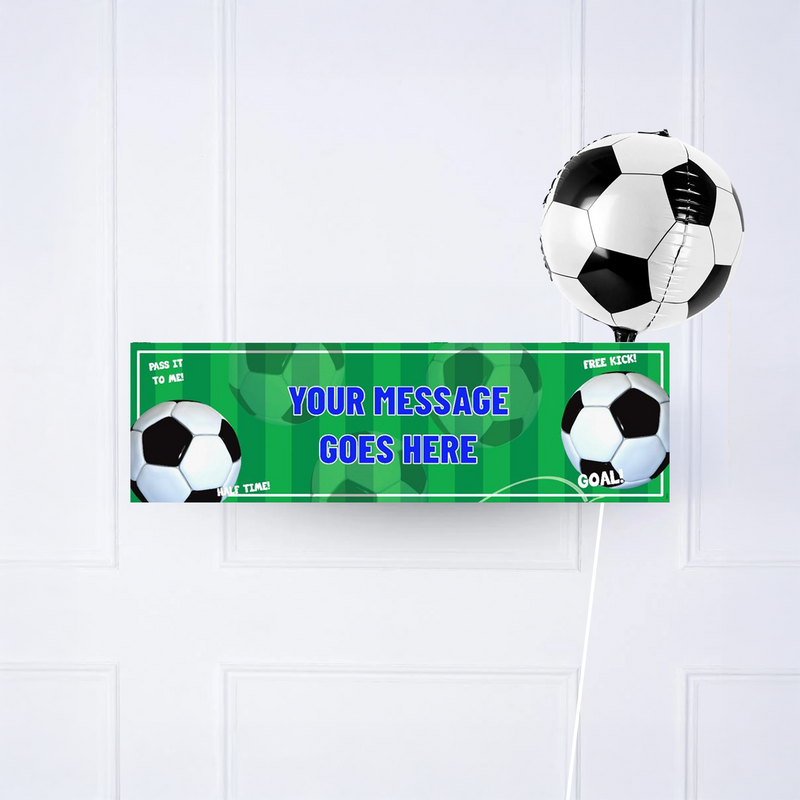 Football Mania Personalised Party Banner Blue
