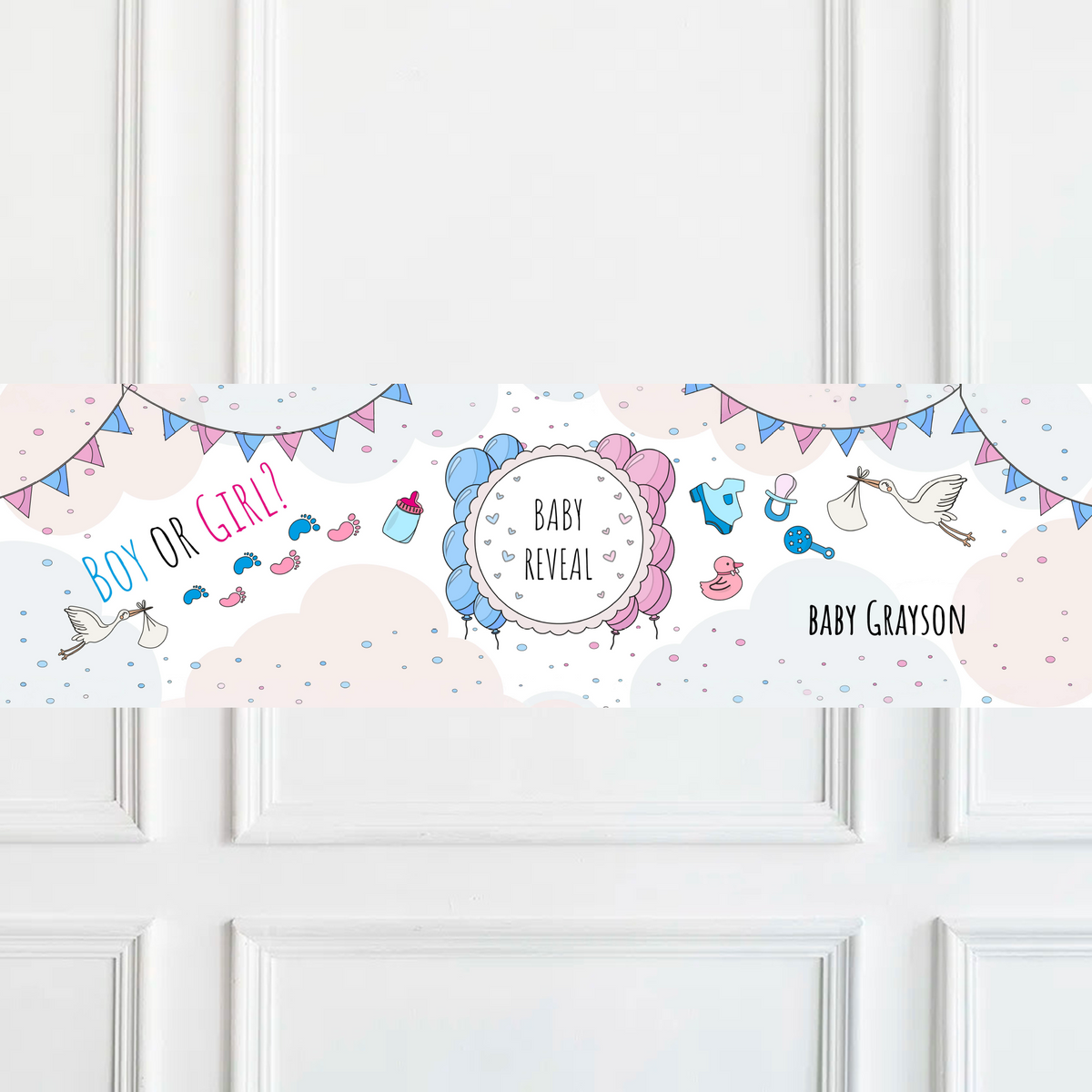 Gender Reveal Personalised Party Banner