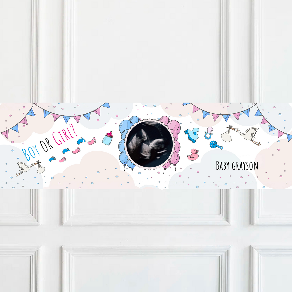 Gender Reveal Personalised Party Banner