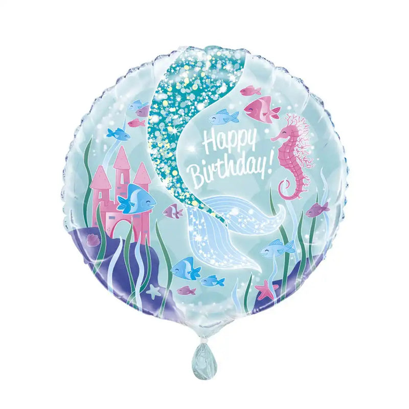 Glitter Mermaid Happy Birthday Foil Balloon Mermaid