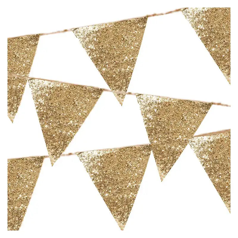 Luxe Gold Glitter Bunting (3m) Party Pieces