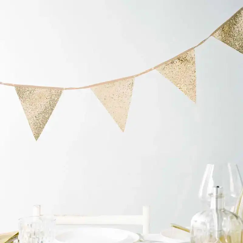 Luxe Gold Glitter Bunting (3m) Party Pieces