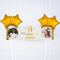 Gold 18th Personalised Party Banner Yes 4 Balloons Personalised Banner