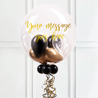 Personalised Bubble Balloon in a Box – Gold Deco None Personalised Balloons