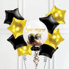 Personalised Bubble Balloon in a Box – Gold Deco 8 Extra Balloons Personalised Balloons