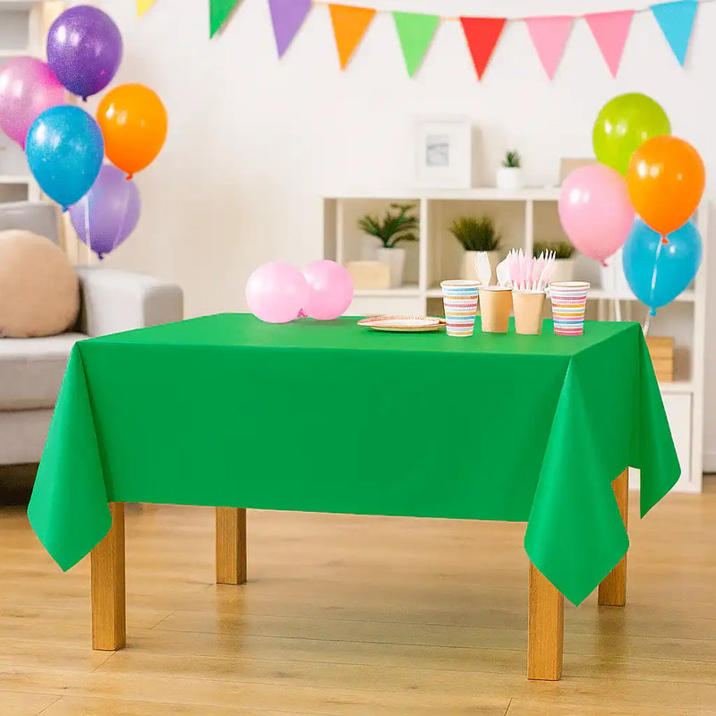 Emerald Green Solid Reusable Plastic Table Cover, 54" x 108" Party Pieces