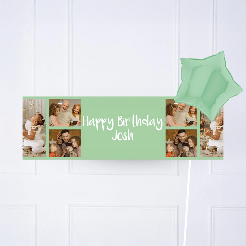 Coloured Collage Personalised Party Banner