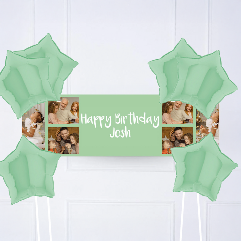 Coloured Collage Personalised Party Banner