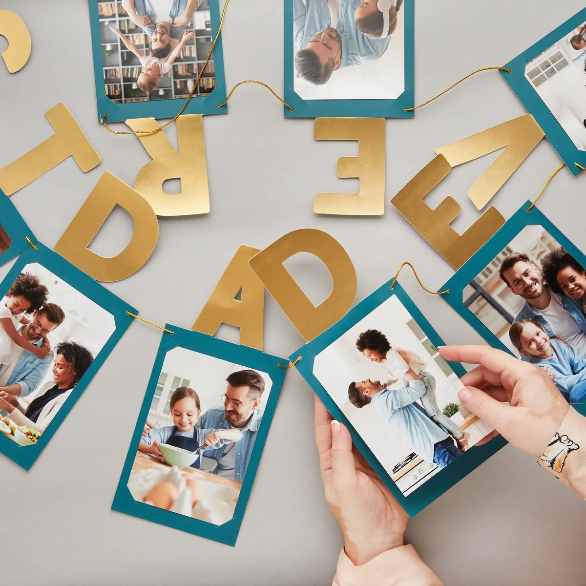 Best Dad Ever Customisable Photo Garland (3m) Father's Day