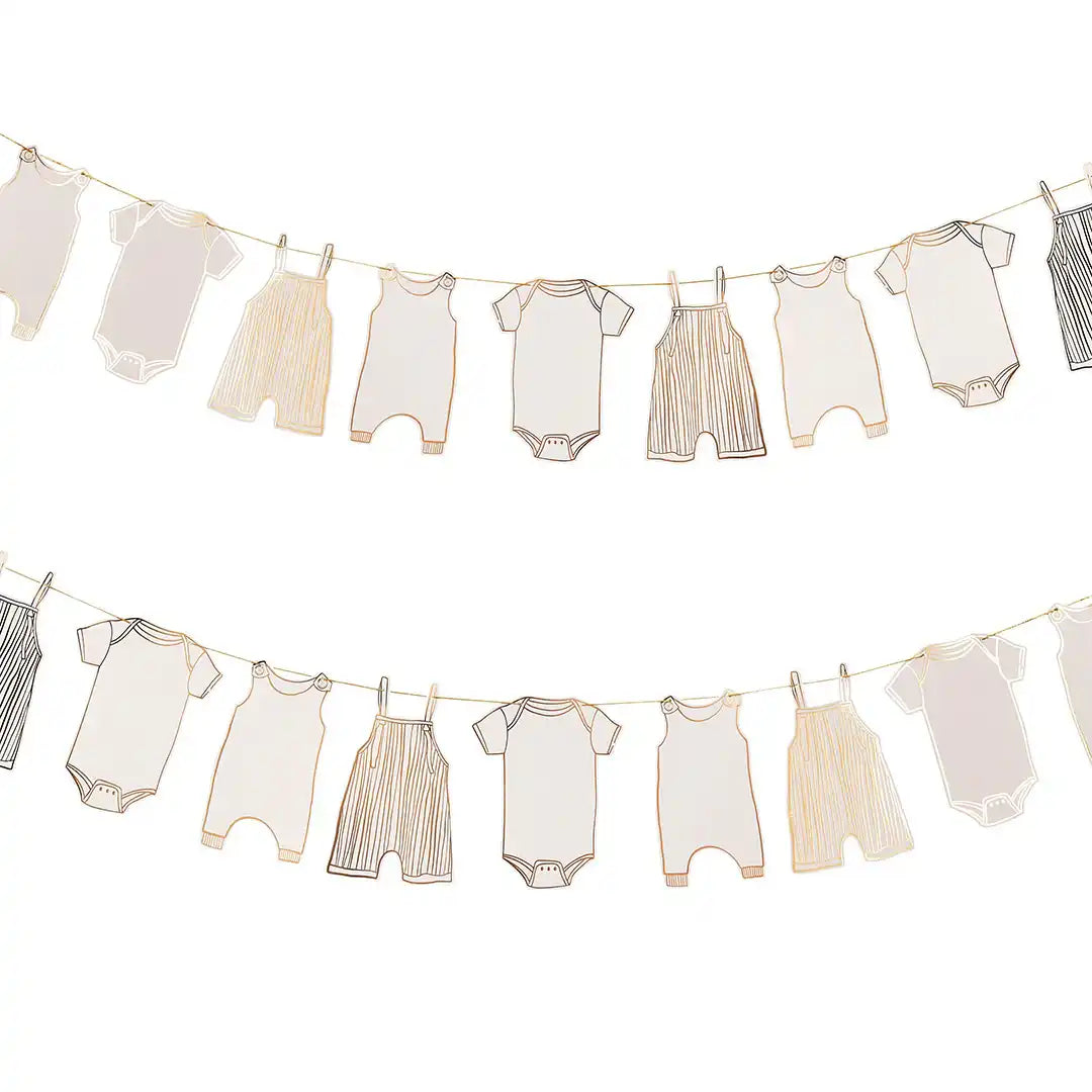 Gold Foiled Baby Grow Garland (2.5m) Baby Shower