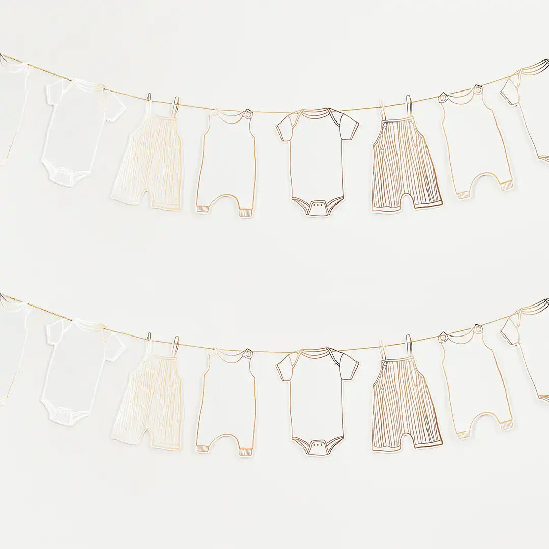 Gold Foiled Baby Grow Garland (2.5m) Baby Shower