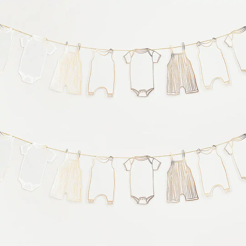 Gold Foiled Baby Grow Garland (2.5m) Baby Shower