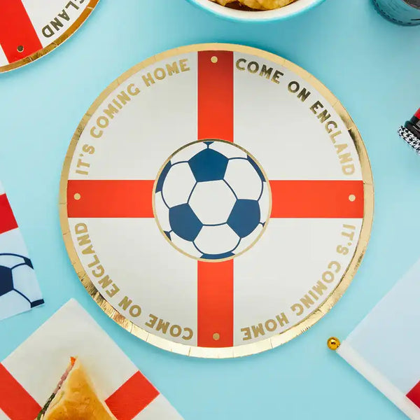 Come on England Foiled Paper Plates (x8) Summer