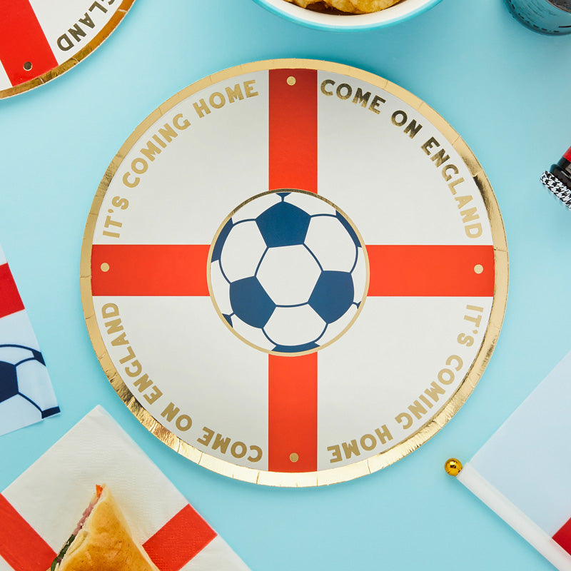 Come on England Foiled Paper Plates (x8)