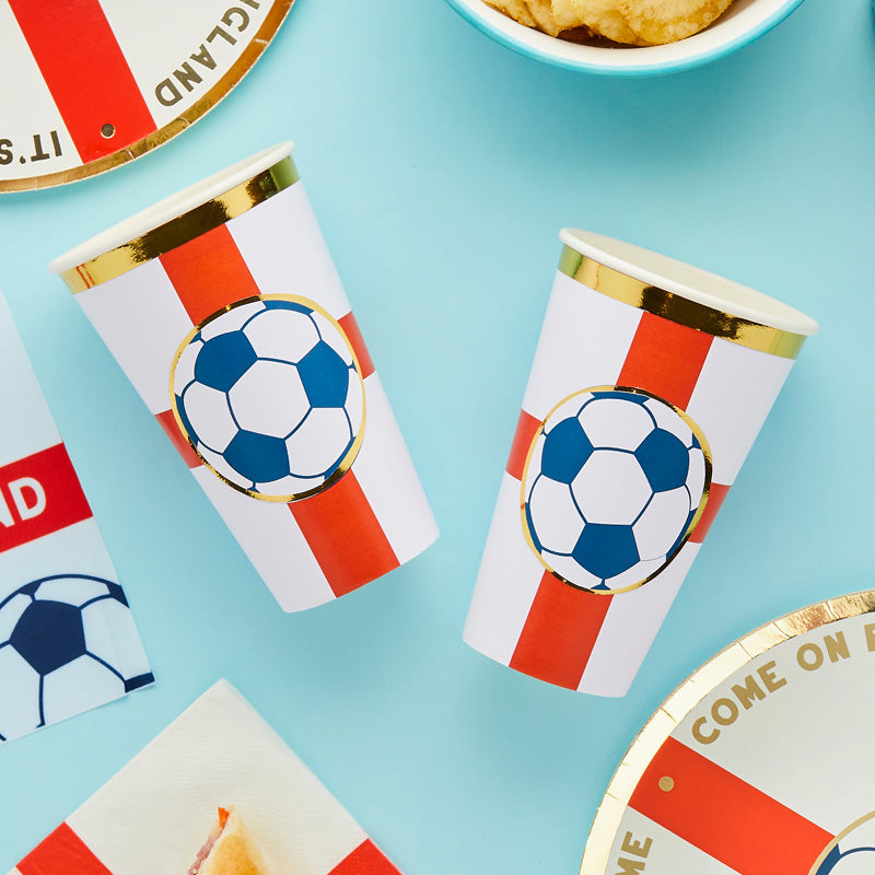England Football Jumbo Paper Cups (x8) Summer