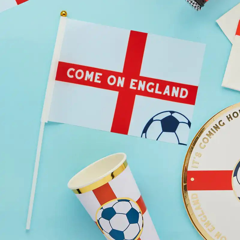 Come on England Small Waving Flags (x6) Summer