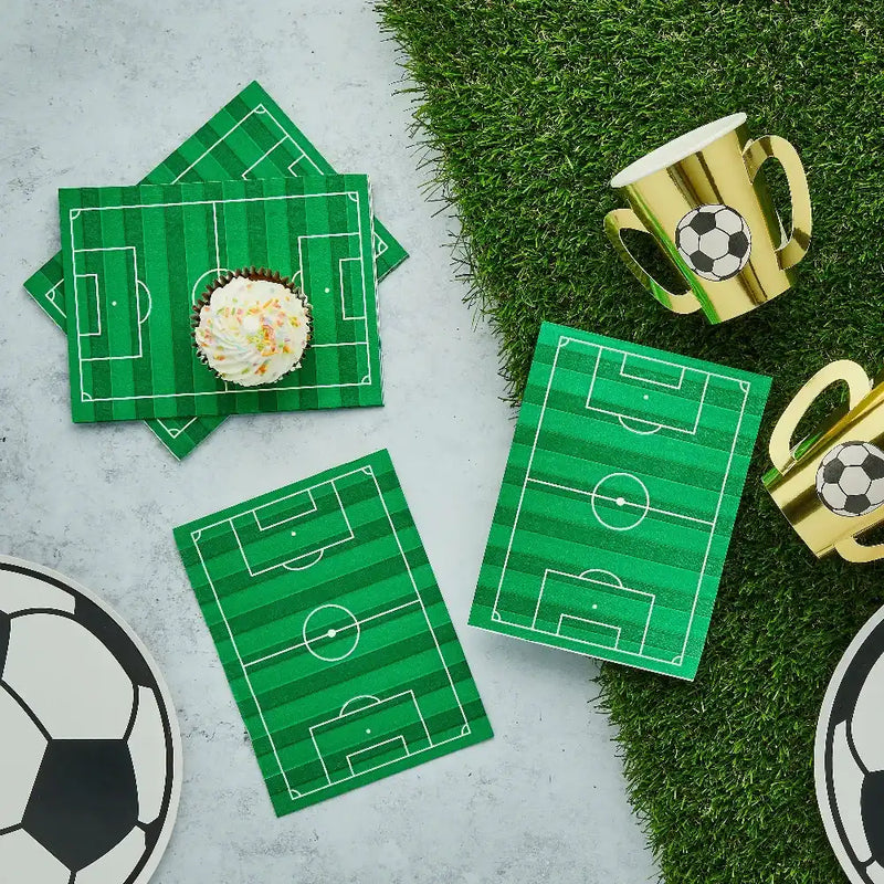 Football Pitch Paper Napkins (x16) Kids Party