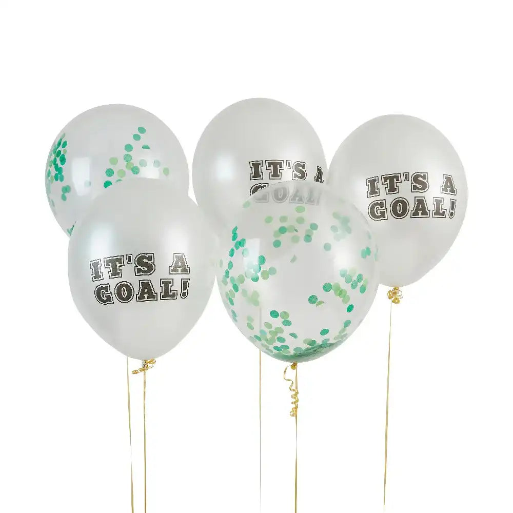 Football 'It's a Goal!' 12" Latex Balloons (x5) Kids Party