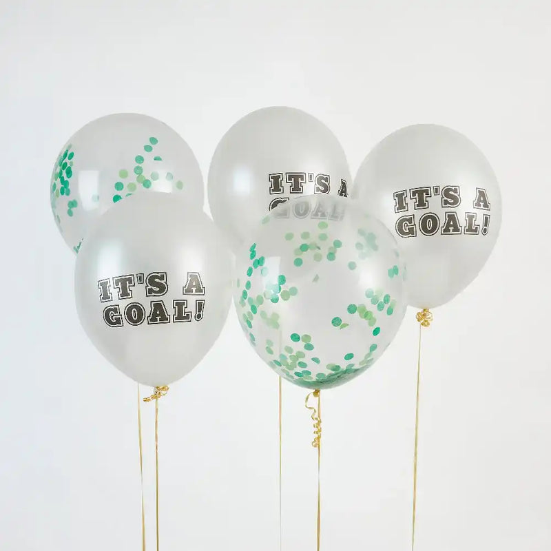 Football 'It's a Goal!' 12" Latex Balloons (x5) Kids Party