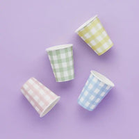 Gingham Paper Cups (x8) General Party