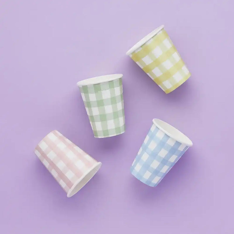 Gingham Paper Cups (x8) General Party