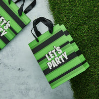 Green Stripe Football Party Bags (x5) Kids Party