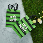 Green Stripe Football Party Bags (x5)