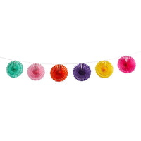 Bright Coloured Paper Fan Garland (2m) Summer