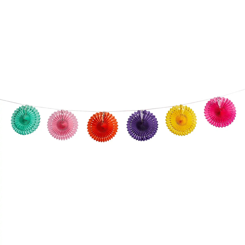 Bright Coloured Paper Fan Garland (2m) Summer