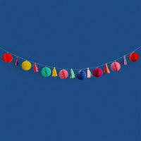 Bright Coloured Honeycomb & Tassel Garland (2m) Summer
