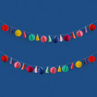 Bright Coloured Honeycomb & Tassel Garland (2m) Summer