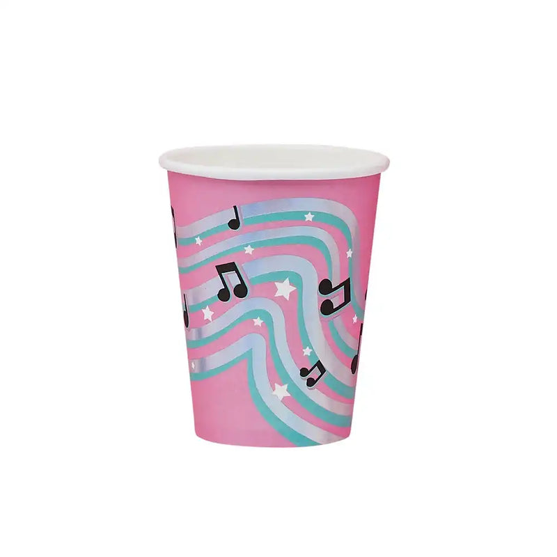 Musical Notes Paper Cups (x8) Kids Party