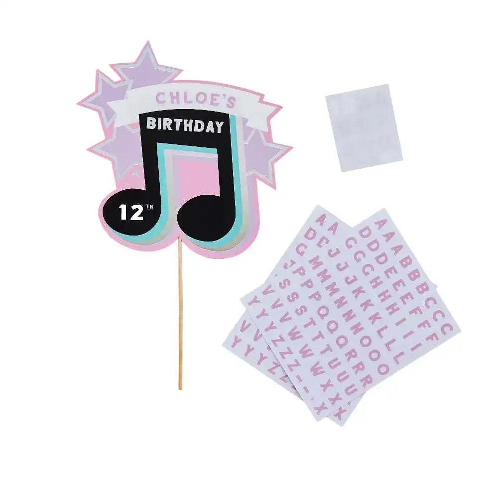 Customisable Musical Note Cake Topper Kids Party