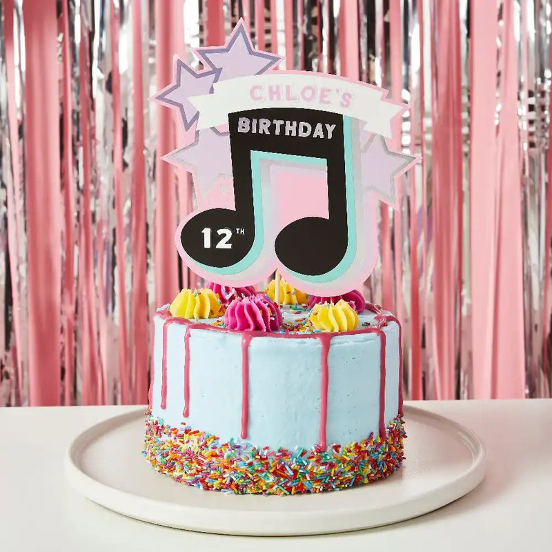 Customisable Musical Note Cake Topper Kids Party