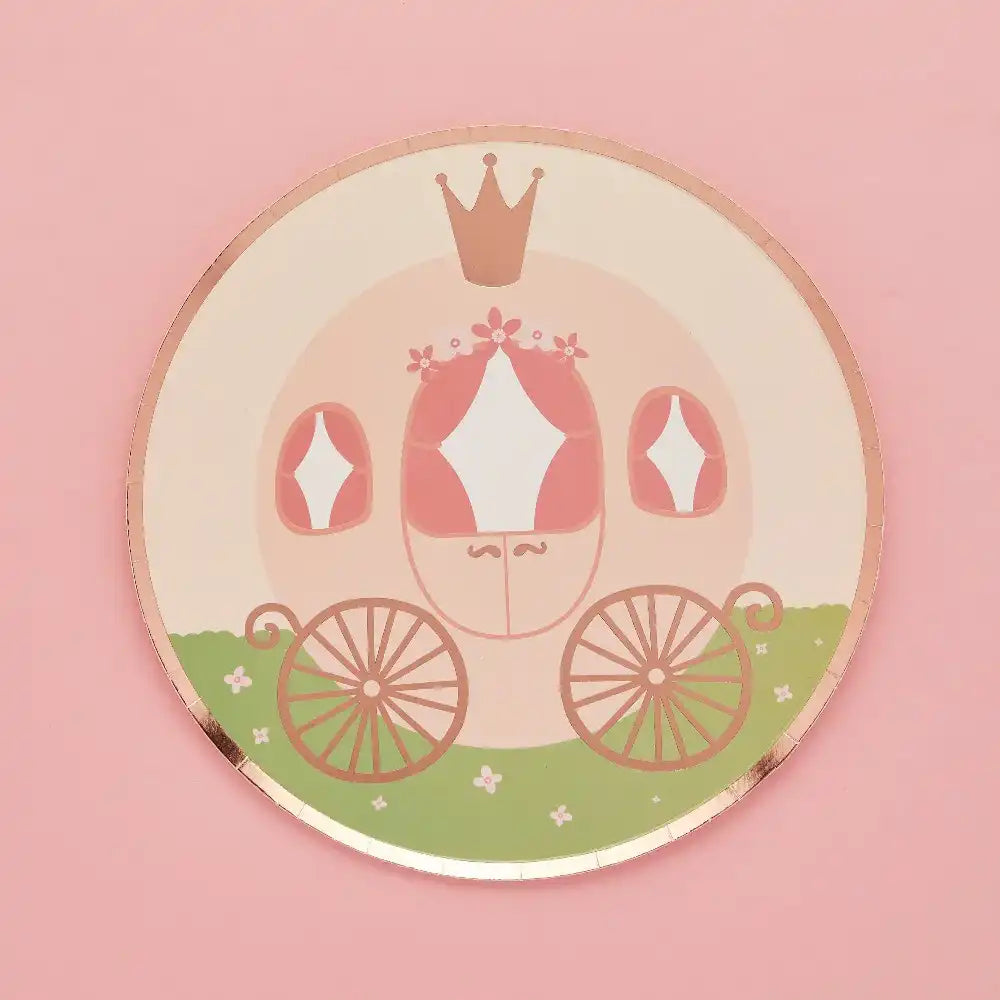 Princess Carriage Paper Plates (x8) Kids Party